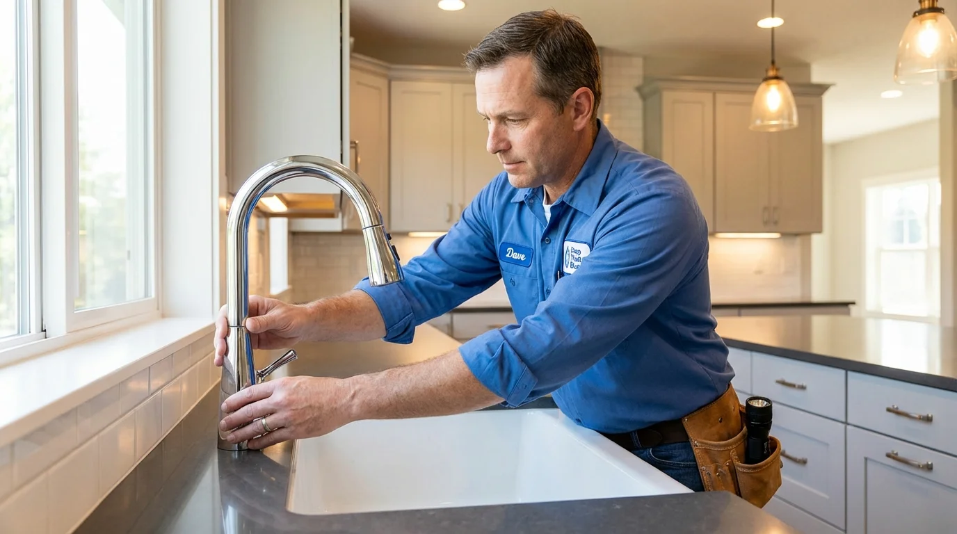 Kitchen faucet installation by Johns Plumbing LLC in Iola